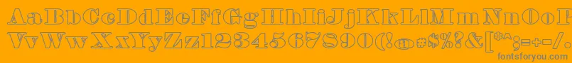 FetteBauerscheAntiquaUnz1Hollow-Schriftart – Graue Schriften auf orangefarbenem Hintergrund