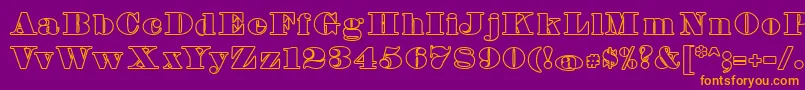 FetteBauerscheAntiquaUnz1Hollow-Schriftart – Orangefarbene Schriften auf violettem Hintergrund