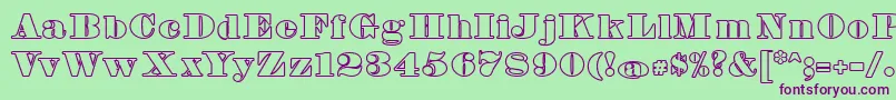 FetteBauerscheAntiquaUnz1Hollow Font – Purple Fonts on Green Background