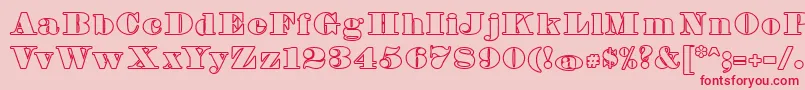 FetteBauerscheAntiquaUnz1Hollow Font – Red Fonts on Pink Background