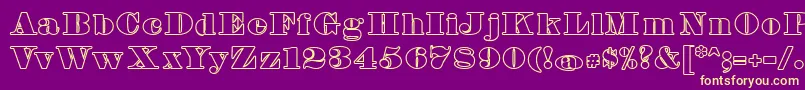 FetteBauerscheAntiquaUnz1Hollow Font – Yellow Fonts on Purple Background