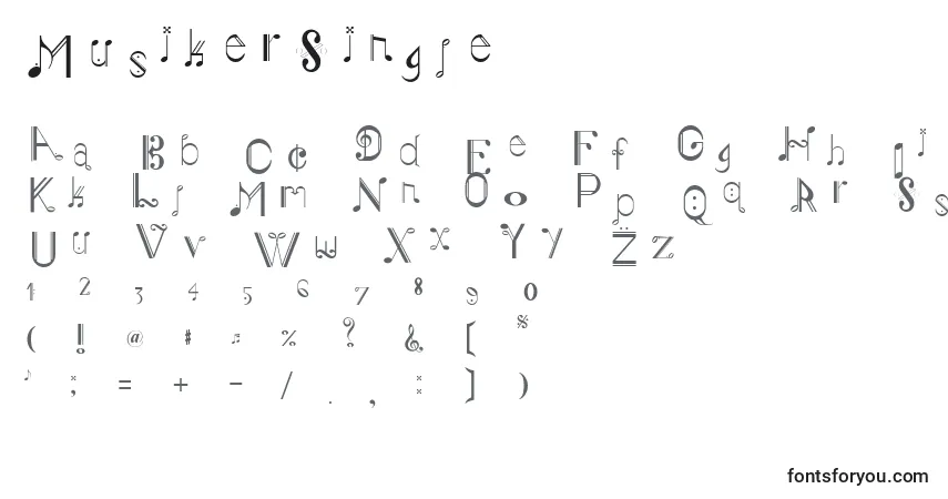 A fonte MusikerSingle – alfabeto, números, caracteres especiais
