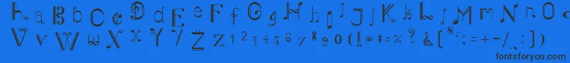MusikerSingle Font – Black Fonts on Blue Background