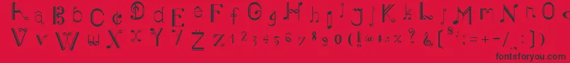 Czcionka MusikerSingle – czarne czcionki na czerwonym tle