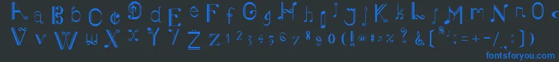 MusikerSingle Font – Blue Fonts on Black Background