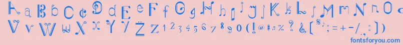 MusikerSingle Font – Blue Fonts on Pink Background
