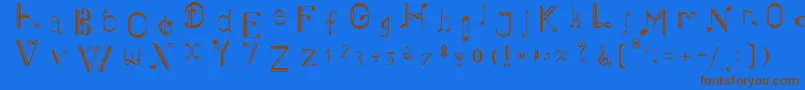 MusikerSingle Font – Brown Fonts on Blue Background