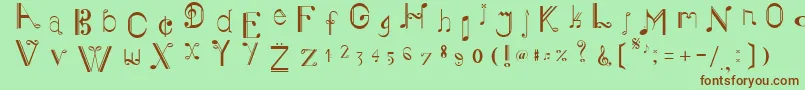 Шрифт MusikerSingle – коричневые шрифты на зелёном фоне