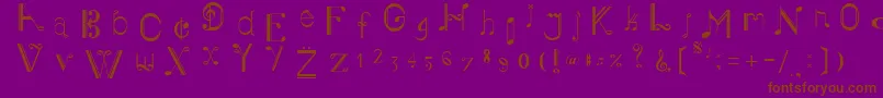 MusikerSingle-fontti – ruskeat fontit violetilla taustalla