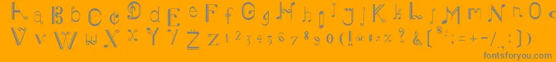 MusikerSingle Font – Gray Fonts on Orange Background