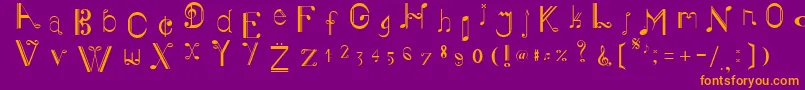 MusikerSingle Font – Orange Fonts on Purple Background