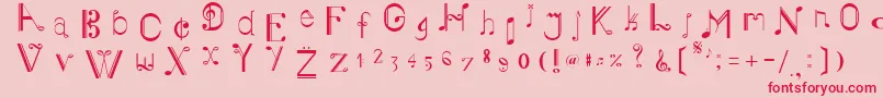 MusikerSingle Font – Red Fonts on Pink Background