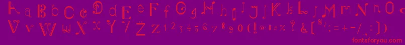 MusikerSingle Font – Red Fonts on Purple Background