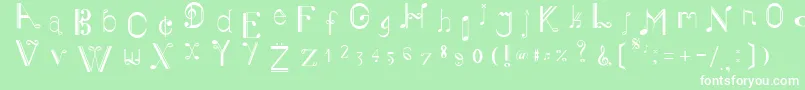 MusikerSingle Font – White Fonts on Green Background