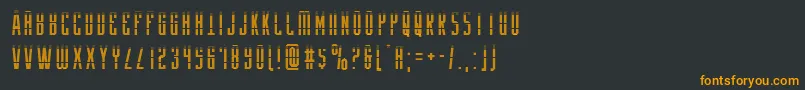 フォントYfilesgrad – 黒い背景にオレンジの文字