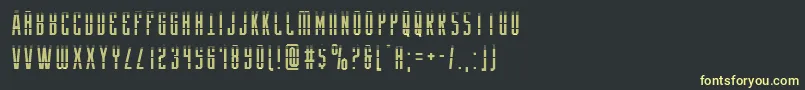 フォントYfilesgrad – 黒い背景に黄色の文字