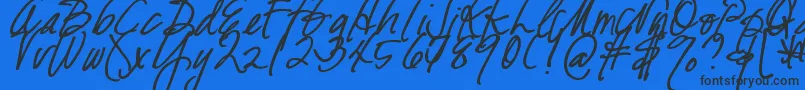 DjbFreshStartBold-Schriftart – Schwarze Schriften auf blauem Hintergrund