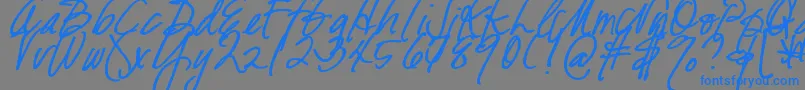 DjbFreshStartBold-Schriftart – Blaue Schriften auf grauem Hintergrund