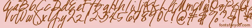 DjbFreshStartBold Font – Brown Fonts on Pink Background