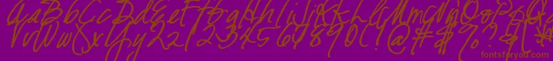 DjbFreshStartBold Font – Brown Fonts on Purple Background