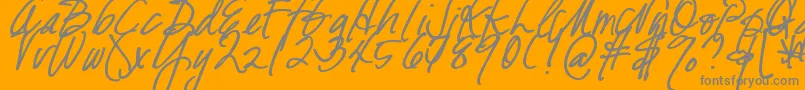 DjbFreshStartBold-Schriftart – Graue Schriften auf orangefarbenem Hintergrund