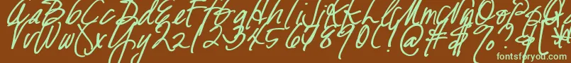 DjbFreshStartBold Font – Green Fonts on Brown Background