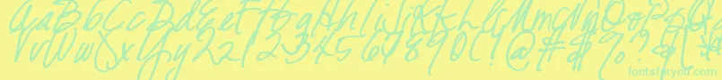 DjbFreshStartBold Font – Green Fonts on Yellow Background