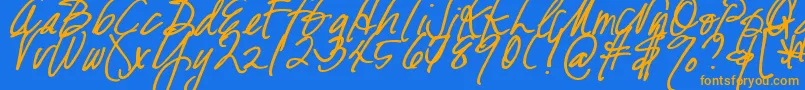 DjbFreshStartBold Font – Orange Fonts on Blue Background