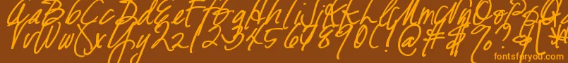 DjbFreshStartBold Font – Orange Fonts on Brown Background