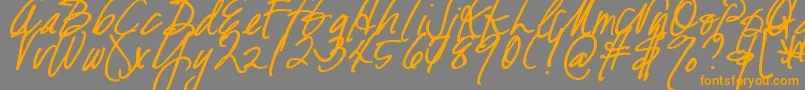 DjbFreshStartBold-Schriftart – Orangefarbene Schriften auf grauem Hintergrund