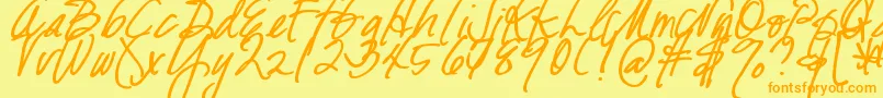 DjbFreshStartBold Font – Orange Fonts on Yellow Background