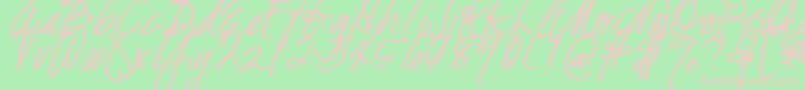 DjbFreshStartBold Font – Pink Fonts on Green Background