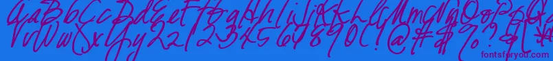 DjbFreshStartBold-Schriftart – Violette Schriften auf blauem Hintergrund