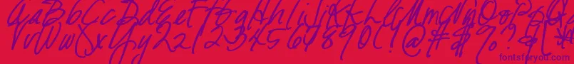 DjbFreshStartBold Font – Purple Fonts on Red Background