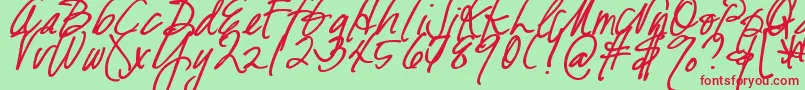 DjbFreshStartBold Font – Red Fonts on Green Background