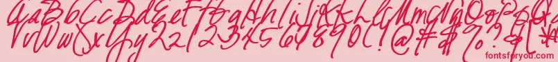 DjbFreshStartBold Font – Red Fonts on Pink Background