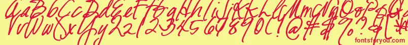 DjbFreshStartBold Font – Red Fonts on Yellow Background