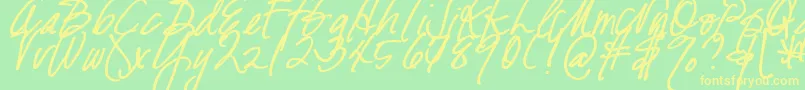 DjbFreshStartBold Font – Yellow Fonts on Green Background