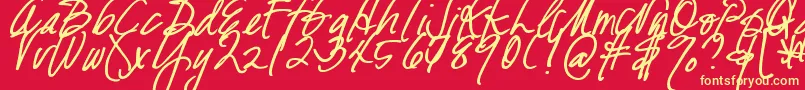 DjbFreshStartBold Font – Yellow Fonts on Red Background