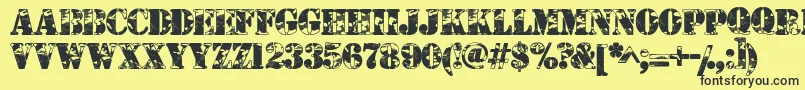 Camouflageu Font – Black Fonts on Yellow Background