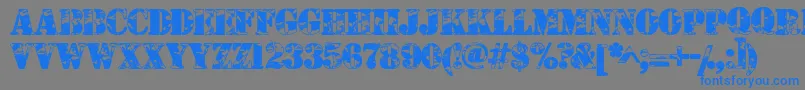 Camouflageu Font – Blue Fonts on Gray Background