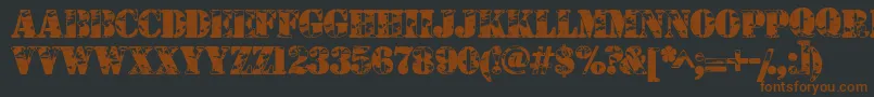 Camouflageu Font – Brown Fonts on Black Background