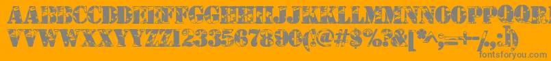 Camouflageu-Schriftart – Graue Schriften auf orangefarbenem Hintergrund