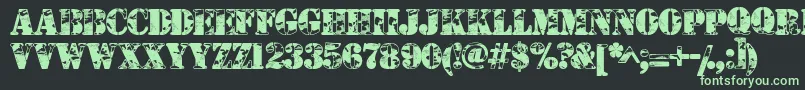 Camouflageu Font – Green Fonts on Black Background