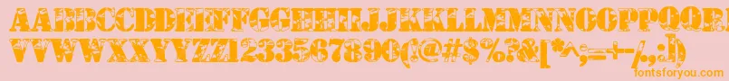 Camouflageu Font – Orange Fonts on Pink Background