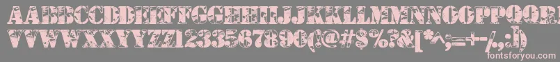 Camouflageu Font – Pink Fonts on Gray Background