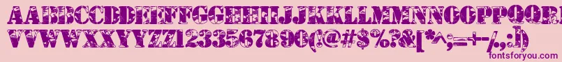 Camouflageu-Schriftart – Violette Schriften auf rosa Hintergrund