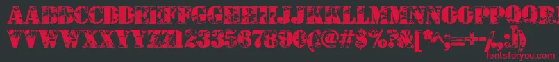 Camouflageu Font – Red Fonts on Black Background