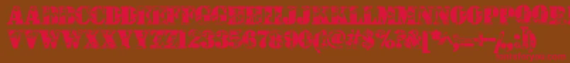 Camouflageu Font – Red Fonts on Brown Background