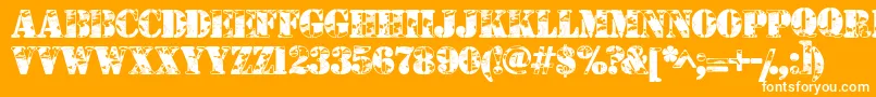 フォントCamouflageu – オレンジの背景に白い文字